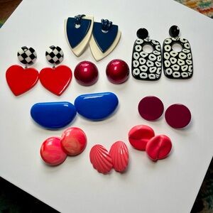 Fun, Colorful Vintage Earrings. 80s